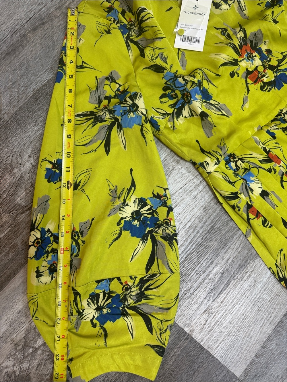 Tuckernuck Lime Floral Pleated Long-Sleeve Shirtdress - Picture 10 of 10